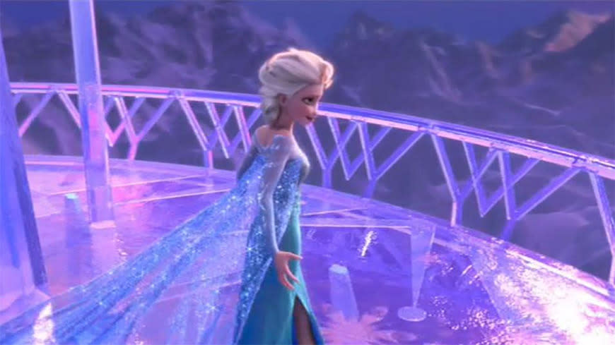 One of the film’s frames during the scene that Elsa walks out onto the balcony of her ice palace took nearly a week to for the computers to render.