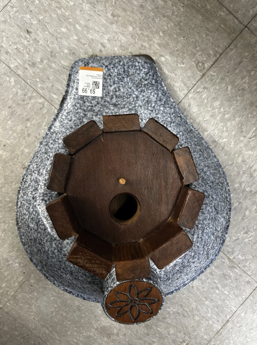 DIY birdhouse made from bedpans