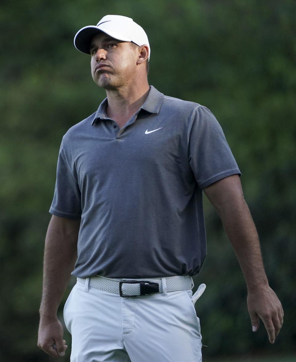 Brooks Koepka made four bogeys before the 13th hole in Sunday's final round of the Masters, sinking his chances at a green jacket.