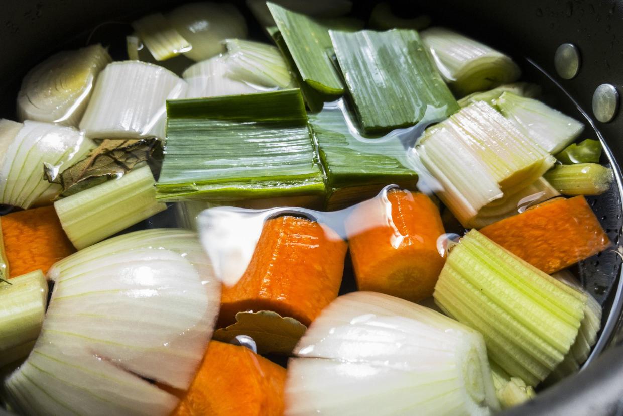 vegetables in pot