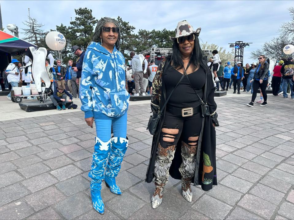 Detroiters Melody Martin, left, 73, and Renee Bailey, right, 64, want visitors to have a renewed perception of the city.