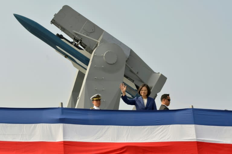 Taiwan President Tsai Ing-wen vowed to continue enhancing the navy's capabilities