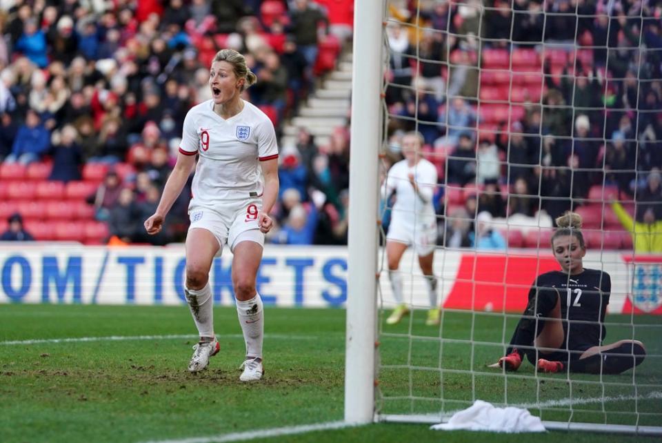 Ellen White marked her 100th cap on Saturday with a 45th international goal to hand England a 1-0 Women’s World Cup qualifying victory over Austria at the Stadium of Light, Sunderland (Zac Goodwin/PA Wire) (PA Wire)