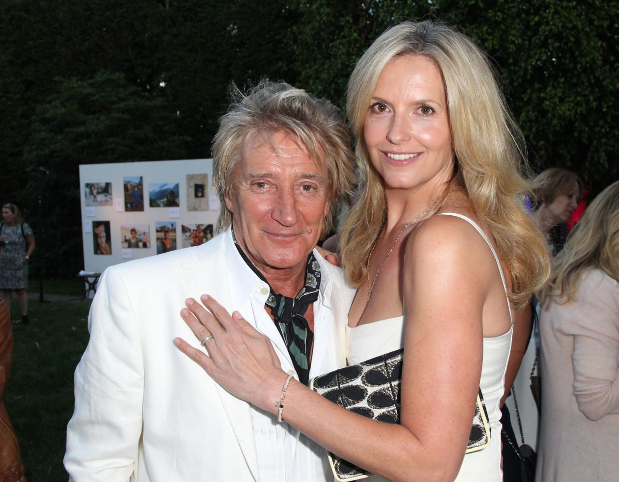 Lancaster, photographed here with husband, Rod Stewart in 2015, started to go through the menopause during lockdown. (Getty Images)