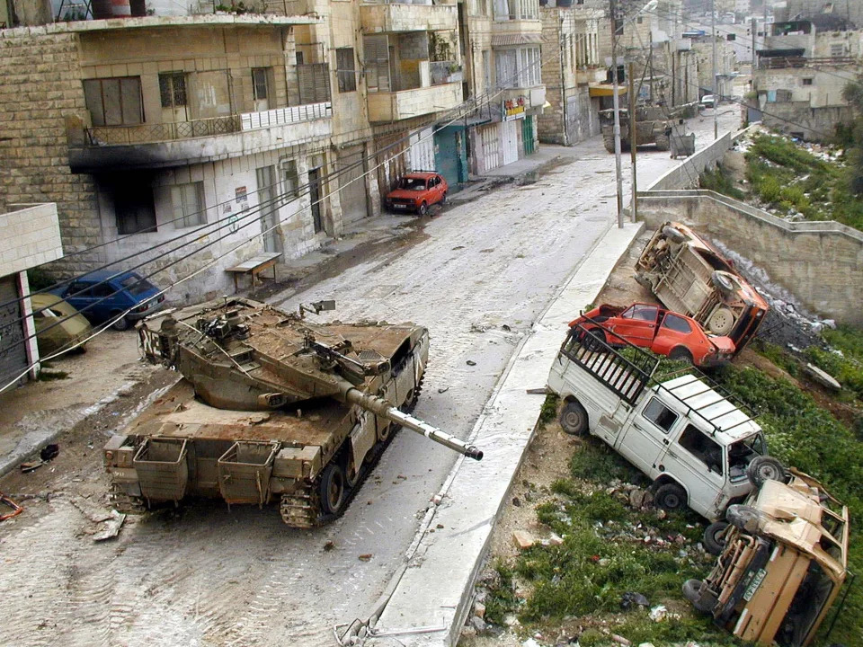 Израильский танк Меркава Дженин Западный Берег