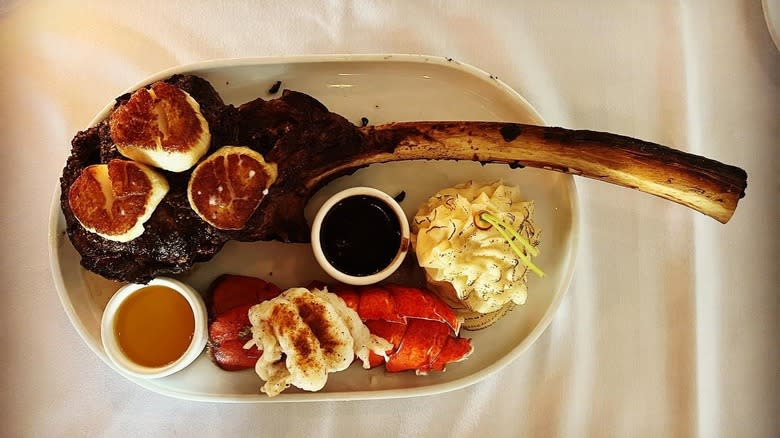 tomahawk steak on plate