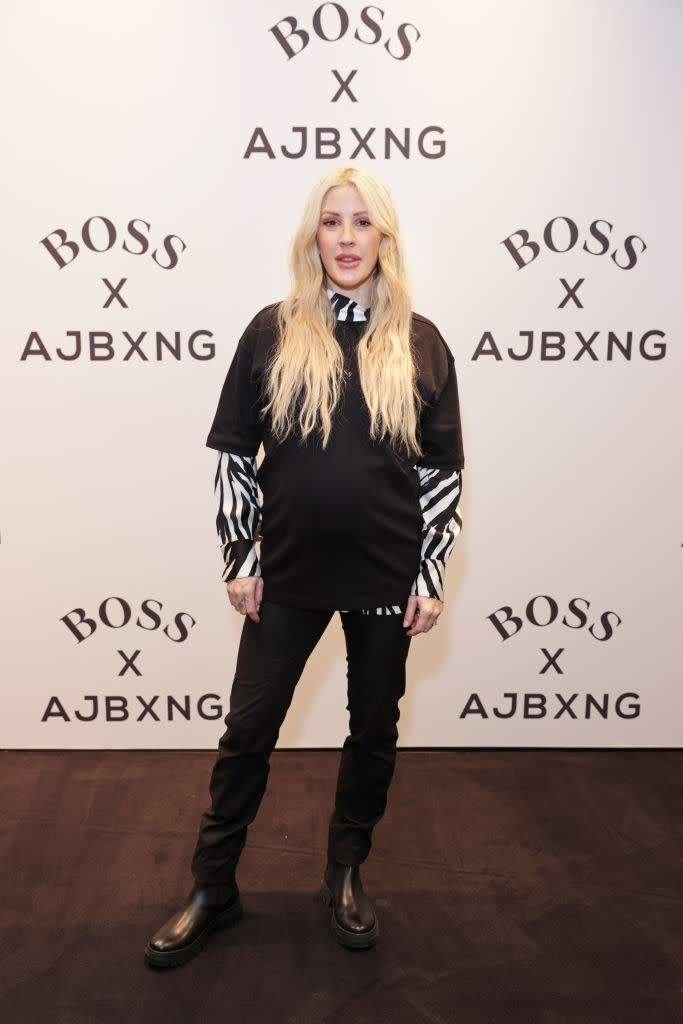 Ellie Goulding only revealed she was expecting when she was 30 weeks, pictured in February, 2021 while pregnant with her son. (Getty Images)
