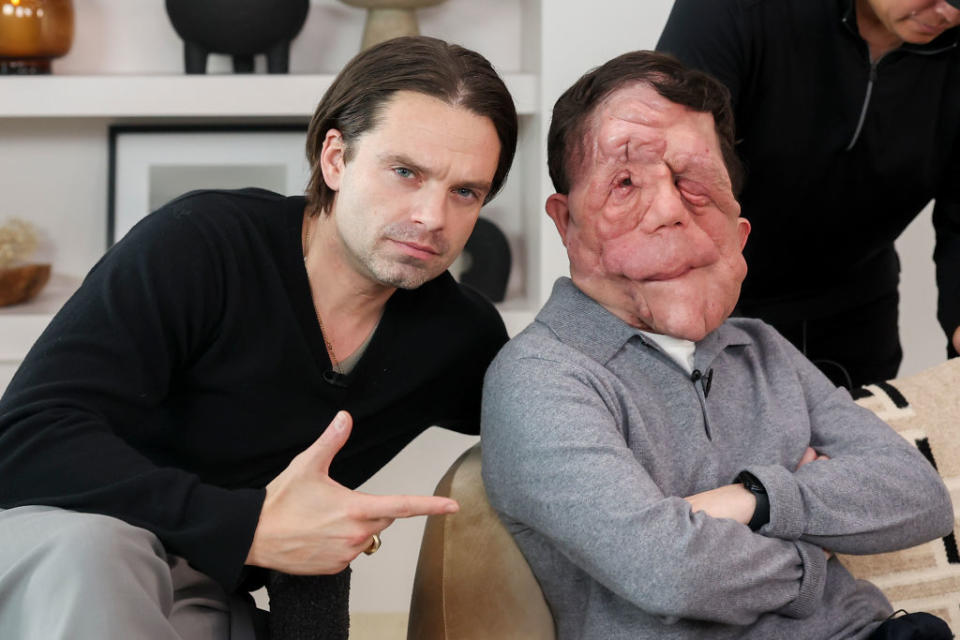 Closeup of Sebastian Stan and Adam Pearson