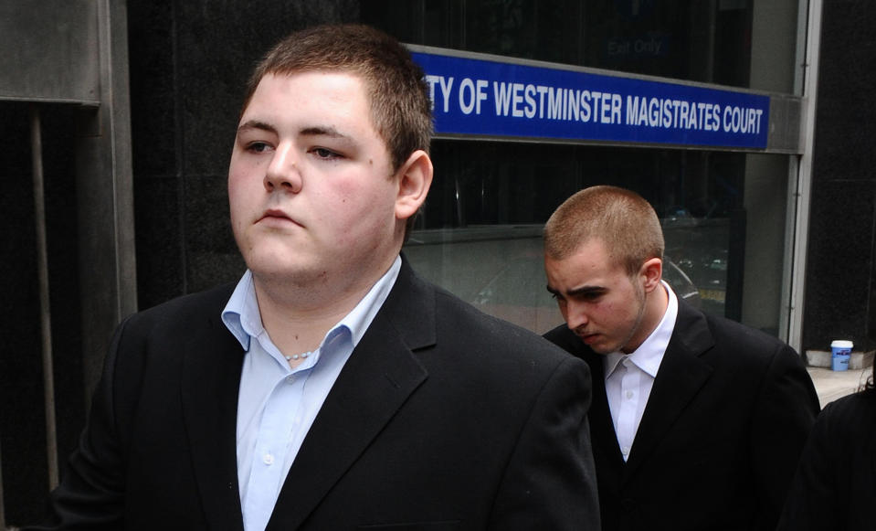 Jamie Waylett saliendo del juzgado en Londres. (Foto de Ian West/PA Images via Getty Images)