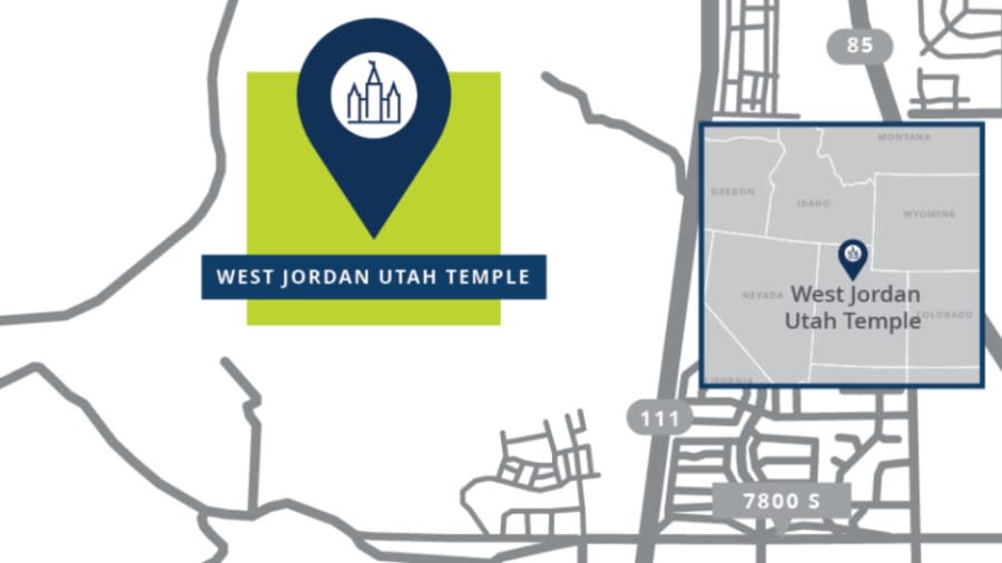 The Church of Jesus Christ of Latter-day Saints announced the site locations for its new temples. The West Jordan Utah Temple was announced on April 7, 2024. (Church Newsroom)
