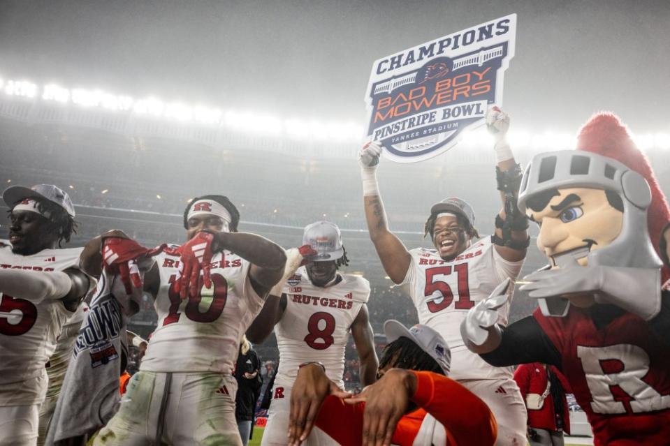 Rutgers football defeated Miami in the Pinstripe Bowl.