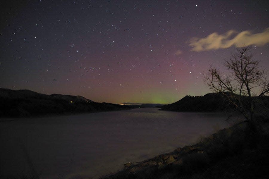 Jeff Stahla captured this image of the Northern Lights from Horsetooth Reservoir outside of Fort Collins, Colo., about 1 a.m. Monday, Feb. 27, 2023.