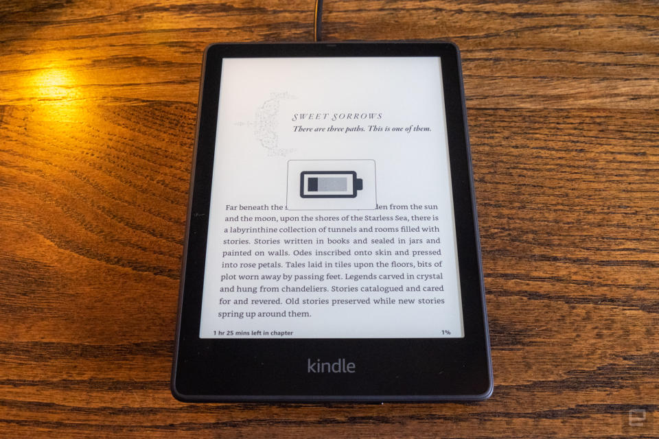 Amazon's latest Kindle Paperwhite e-reader, which was released at the end of October 2021.