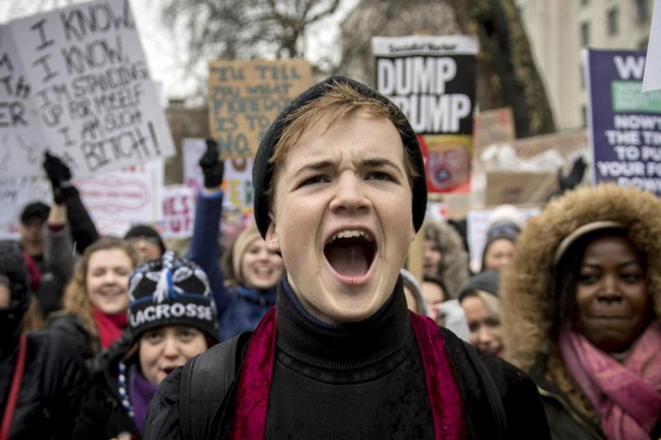 Protesters took to the streets of London on Saturday (EPA)