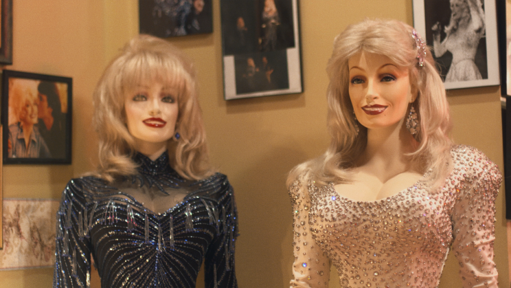 Check out these mannequins wearing costumes that Dolly wore.