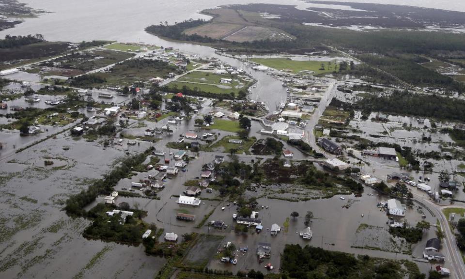 Flood waters from Hurricane Florence swept North Carolina. The hurricane killed 50 and caused $22bn in damages.