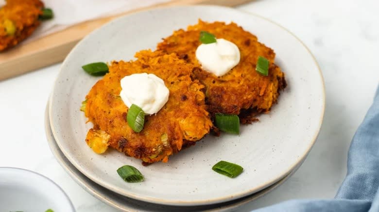 latkes made with sweet potatoes