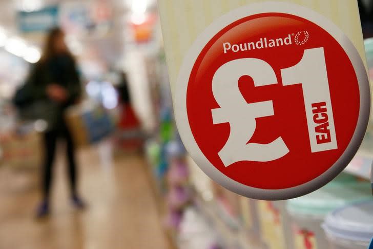 A sign is seen in a Poundland store in London, Britain November 10, 2015. REUTERS/Stefan Wermuth