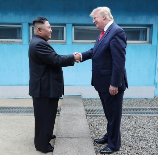 The encounter at the border truce village of Panmunjom was the third meeting between Kim Jong Un and Donald Trump