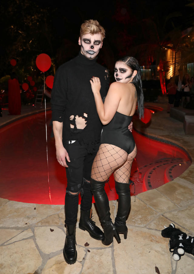 Ariel Winter Flaunts Her Curves in Sexy Skeleton Costume with Levi Meaden