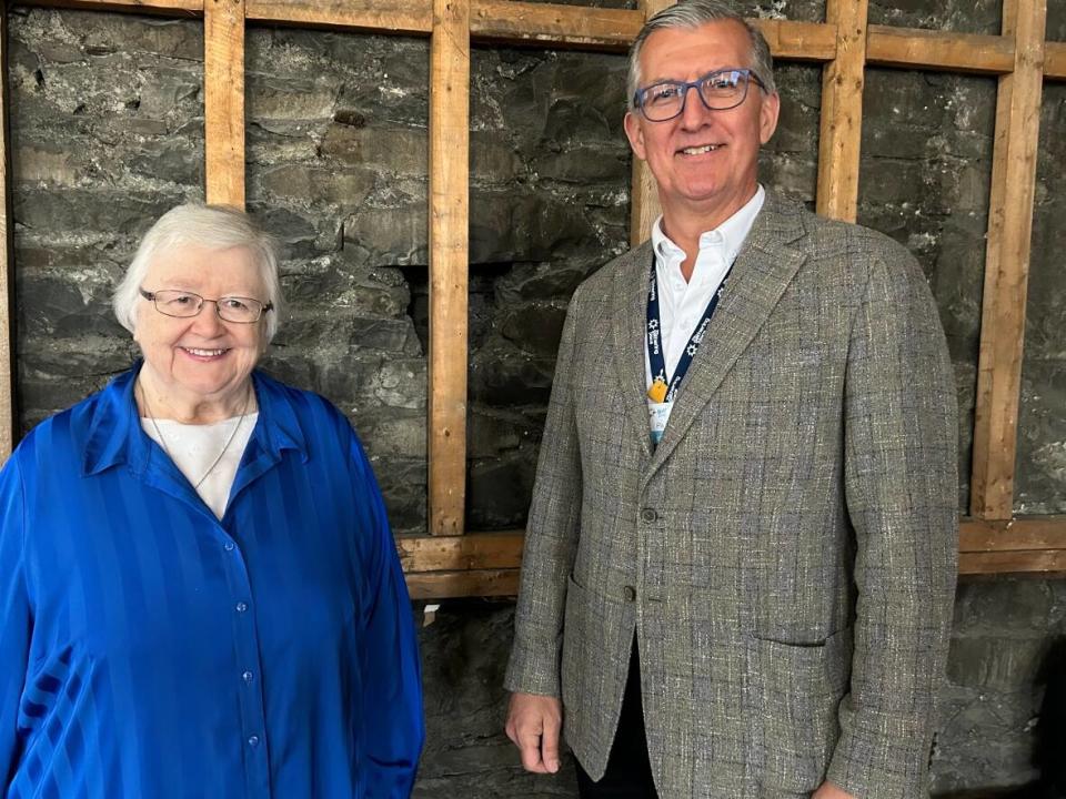 Sister Elizabeth Davis, chair of the board of directors of the Gathering Place, and Paul Davis, executive director of the Gathering Place, say guests told them better housing options were needed.  (Stephanie Kinsella/CBC NL - image credit)