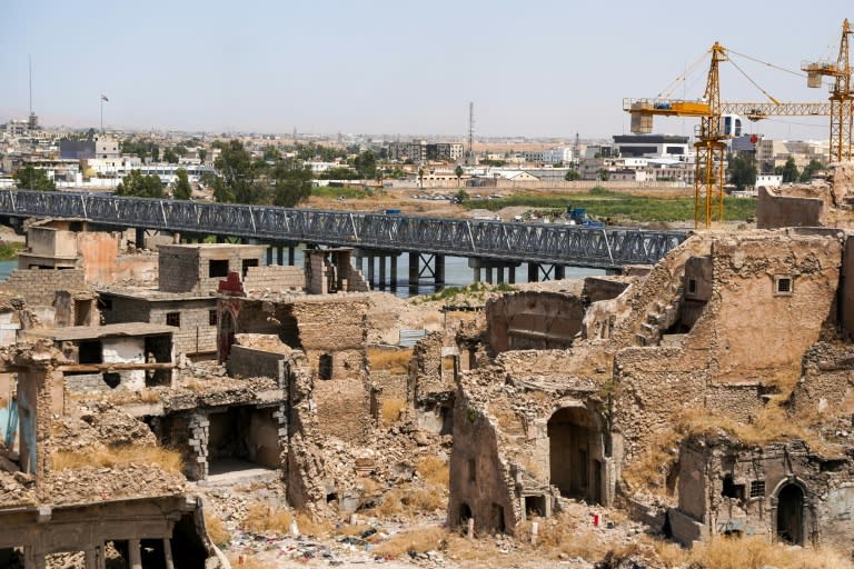 Una vista de una parte antigua de Mosul destruida por la guerra, a 10 años de la caída de la ciudad a manos del grupo Estado Islámico, el 20 de mayo de 2024 (Zaid AL-OBEIDI)