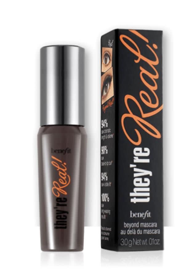We love the Benefit they're real! lengthening mascara mini which retails for $20. Photo: Benefit