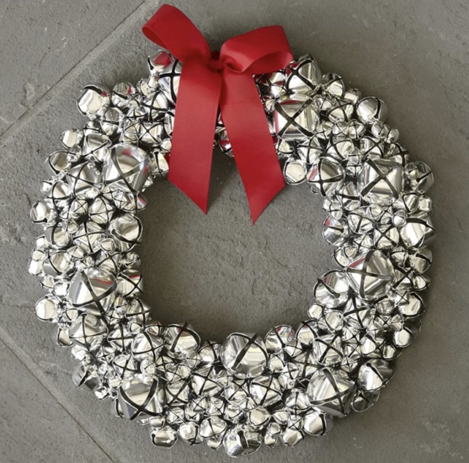 25) Silver Jingle Bell Wreath