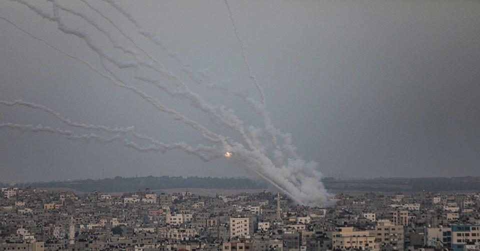 PHOTO: Rockets are launched from the Gaza Strip towards Israel, May 10, 2021 (NurPhoto via Getty Images)