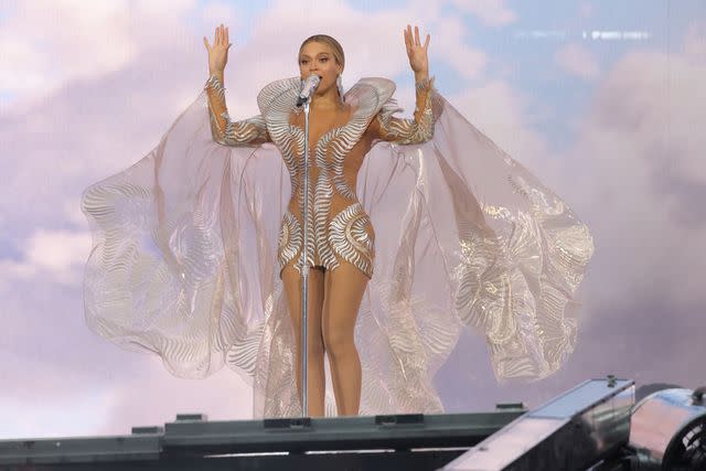 <p>Kevin Mazur/WireImage</p> Beyonce performs during the Renaissance world Tour in Amsterdam, Netherlands in June.