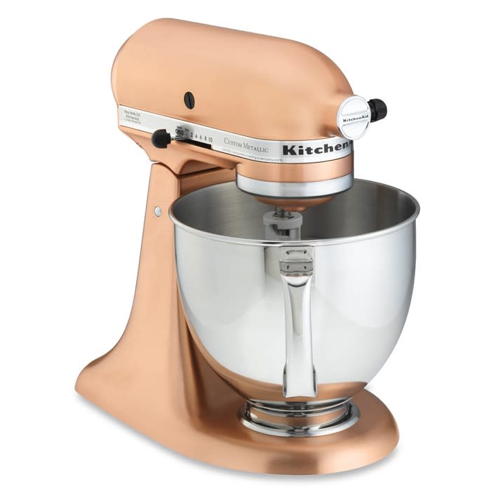 <p><a href="https://go.redirectingat.com?id=74968X1596630&url=https%3A%2F%2Fwww.williams-sonoma.com%2Fproducts%2Fkitchenaid-metallic-series-5-qt-stand-mixer&sref=https%3A%2F%2Fwww.townandcountrymag.com%2Fthe-scene%2Fweddings%2Fg45322894%2Fwedding-registry-tips-and-tricks%2F" rel="nofollow noopener" target="_blank" data-ylk="slk:Shop Now;elm:context_link;itc:0;sec:content-canvas" class="link ">Shop Now</a></p><p>Metallic Mixer</p><p>williams-sonoma.com</p><p>$629.95</p><span class="copyright">Courtesy</span>