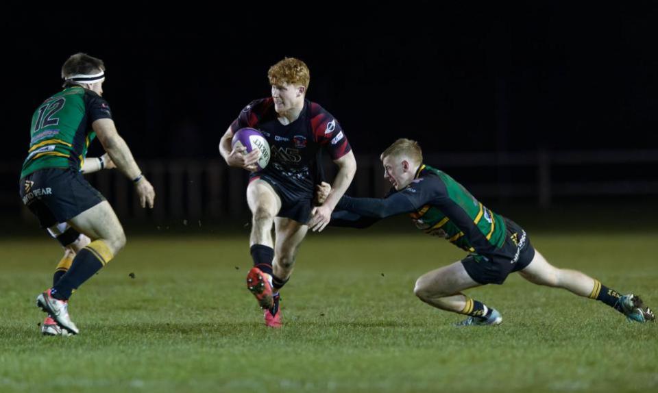 South Wales Argus: Dragons and Wales U20 wing Walker Price on the run for Pontypool against Merthyr