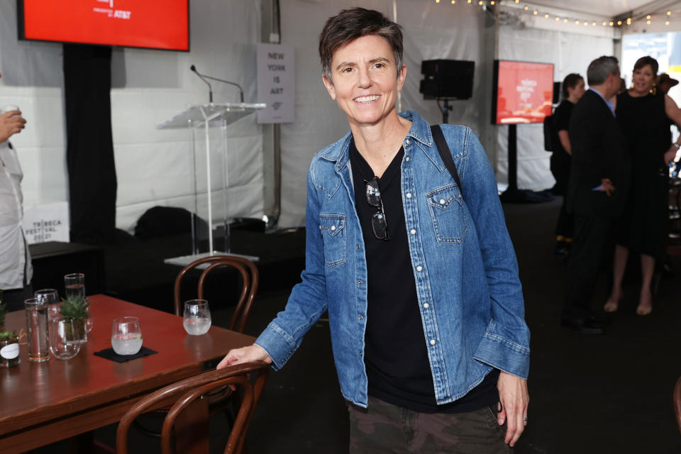 <p>Tig Notaro finds a seat at the Tribeca Festival Welcome Lunch at Pier 76 on June 9 in N.Y.C.</p>