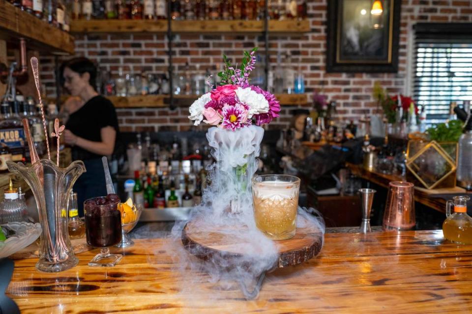 A Rum Raisin Whiskey Sour at Barrel & Fork in Cornelius.