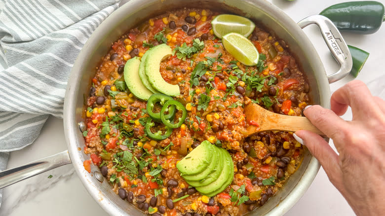 hand stirring skillet recipe