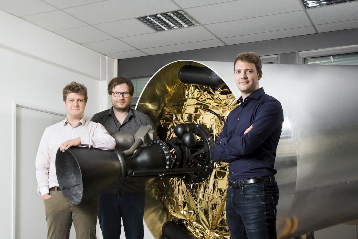 Die Gründer von Isar Aerospace: Josef Fleischmann, Markus Brandl und Daniel Metzler (von links) - Copyright: Isar Aerospace