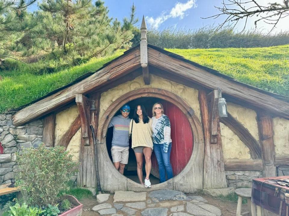 Théoden Janes and his family at the Hobbiton Movie Set (a key location used for “The Lord of the Rings” film trilogy and “The Hobbit” film trilogy) on New Zealand’s North Island.