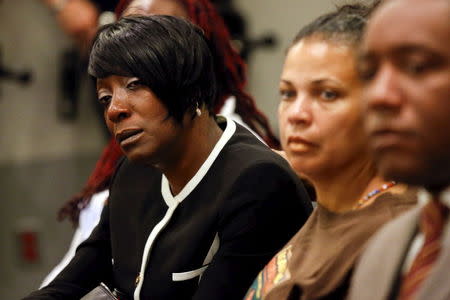 Tritobia Ford, mother of Ezell Ford, waits to speak during a meeting of the Los Angeles Police Commission in Los Angeles, California June 9, 2015. REUTERS/Patrick T. Fallon