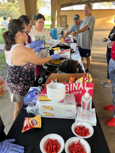 PHOTO: Supporters of Cazares serve food at his first campaign kick-off event in Uvalde, Texas. (Jenny Wagnon-Courts/ABC News)