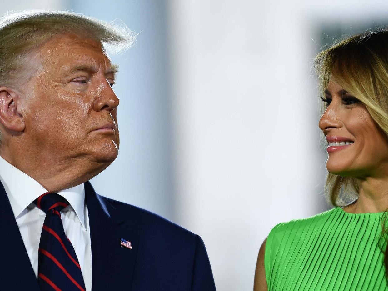 US president Donald Trump and wife Melania Trump during the Republican convention: AFP via Getty Images