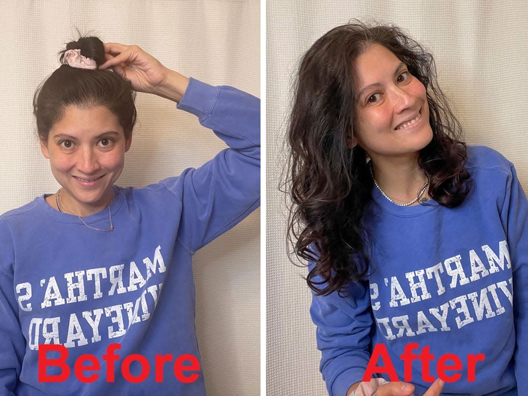 The scrunchie heatless curls method