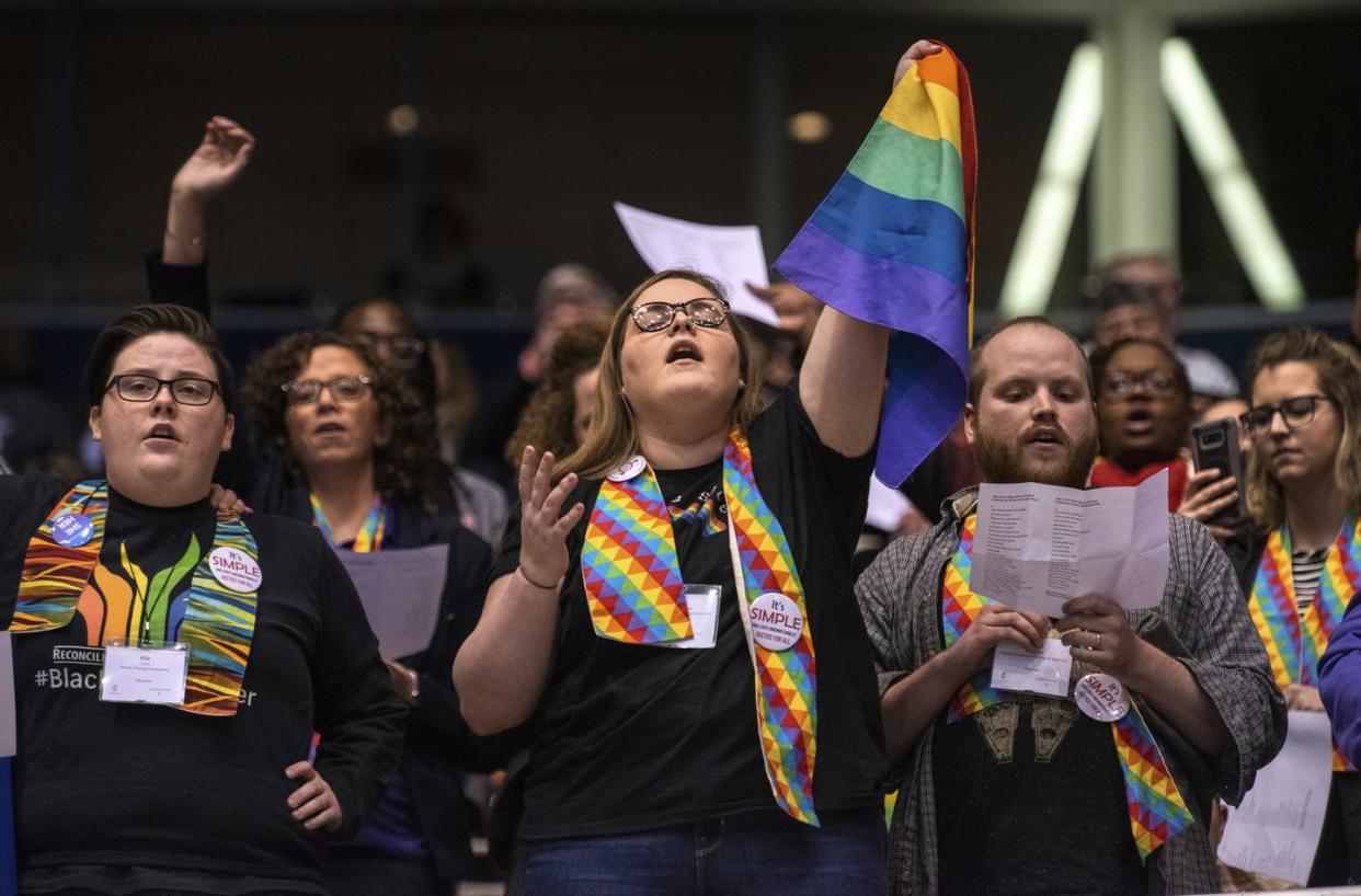 <span class="caption">The United Methodist Church is facing a schism over LGBT policies.</span> <span class="attribution"><a class="link " href="http://www.apimages.com/metadata/Index/United-Methodists/399873969f0d426f8e0dcf8fdef7934f/9/0" rel="nofollow noopener" target="_blank" data-ylk="slk:AP Photo/Sid Hastings;elm:context_link;itc:0;sec:content-canvas">AP Photo/Sid Hastings</a></span>