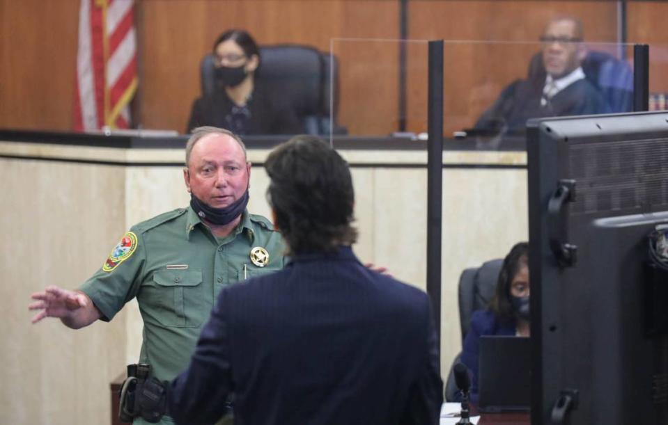 Department of natural Resources agent Bubba Morris testifies to where the body of Samantha Josephson was found during the trial of Nathaniel Rowland on Wednesday, July 21, 2021 in Richland County Circuit Court. Rowland is accused of killing Samantha Josephson after luring her into his car.