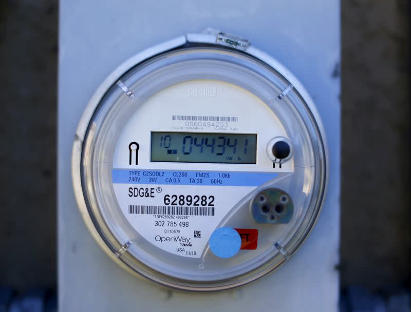 FILE PHOTO: A San Diego Gas and Electric utility meter is shown at a housing complex in National City