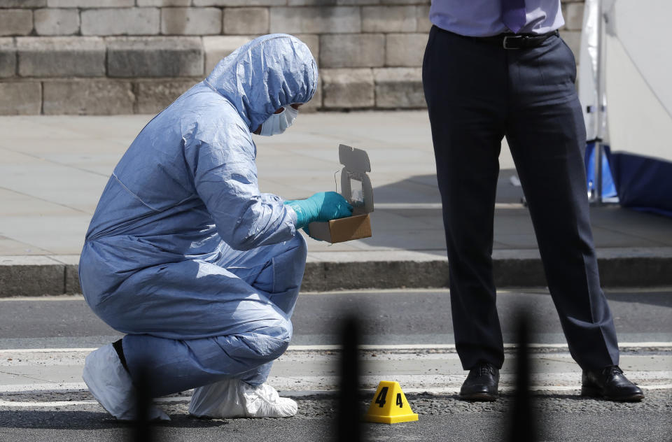 Car crash outside U.K. Parliament