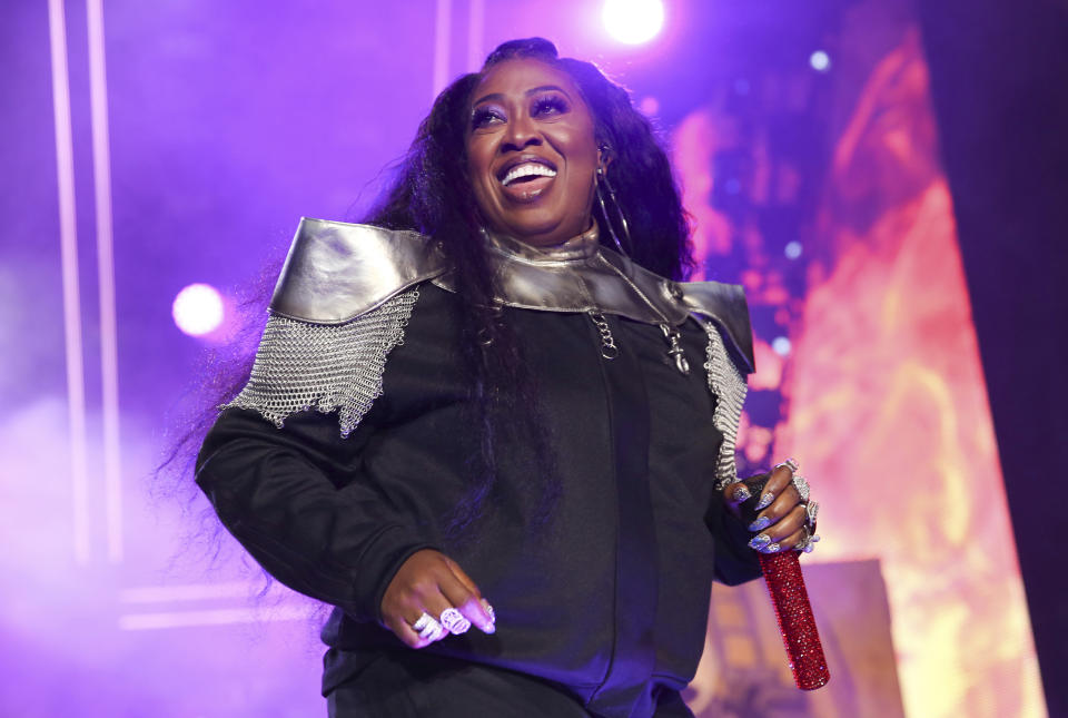 FILE - Missy Elliot performs at the 2019 Essence Festival in New Orleans on July 5, 2019. (Photo by Donald Traill/Invision/AP, File)