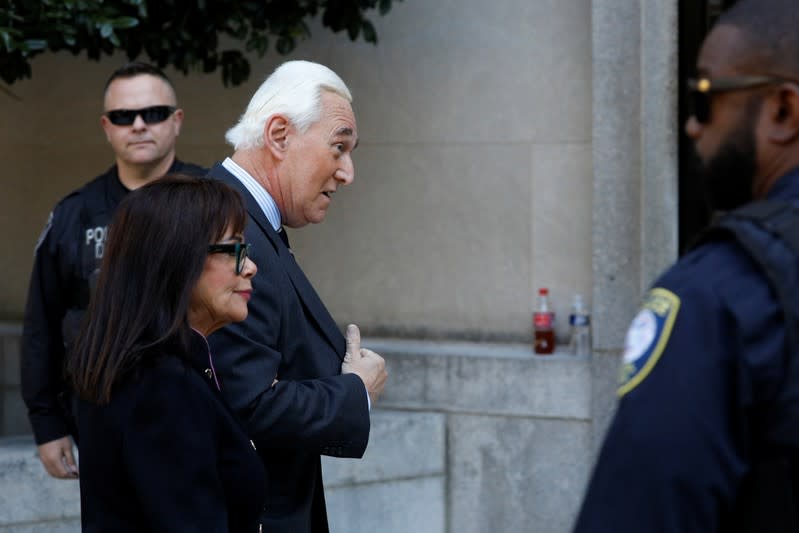 Former Trump campaign adviser Stone arrives for his criminal trial at U.S. District Court in Washington