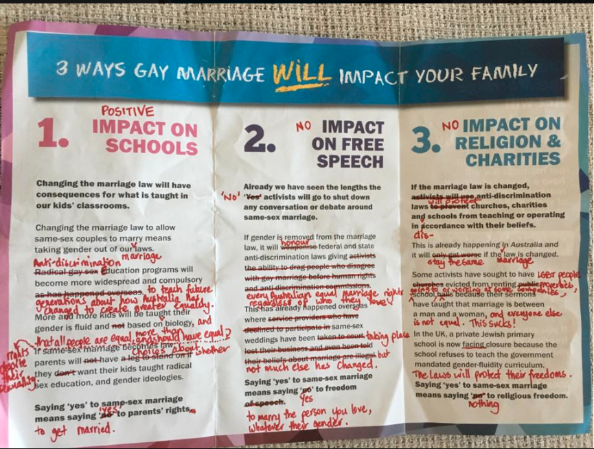 Rhiannon Coulson rewrote a 'no' campaign pamphlet. Photo: Facebook/Rhiannon Coulson