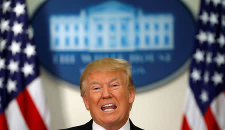 U.S. President Donald Trump speaks at the first meeting of the Presidential Advisory Commission on Election Integrity at the White House in Washington, U.S., July 19, 2017. REUTERS/Kevin Lamarque