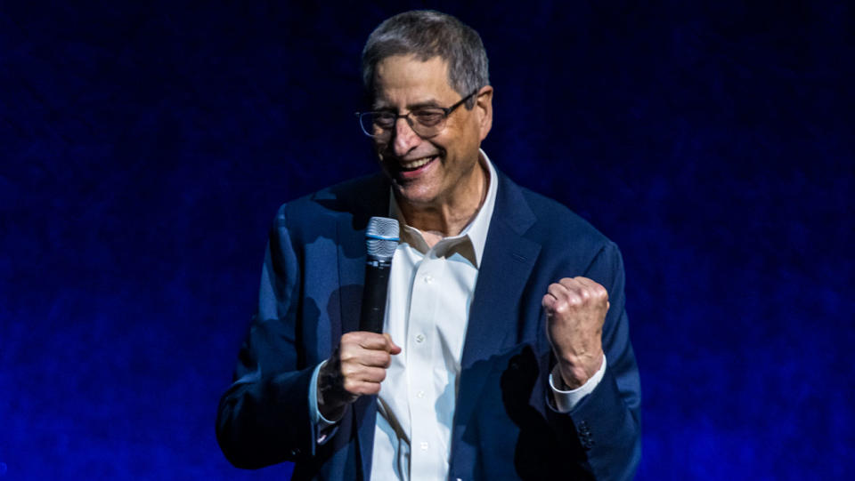 Tom Rothman, chairman and CEO of Sony Pictures, speaks onstage at CinemaCon opening night at Caesars Palace on April 25, 2022 in Las Vegas. - Credit: Greg Doherty/Getty Images